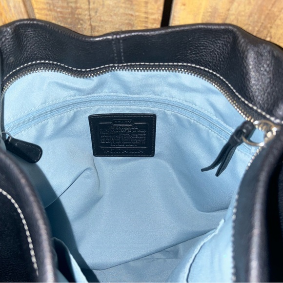 Coach Black Pebbled Leather Shoulder Bag - Picture 9 of 10